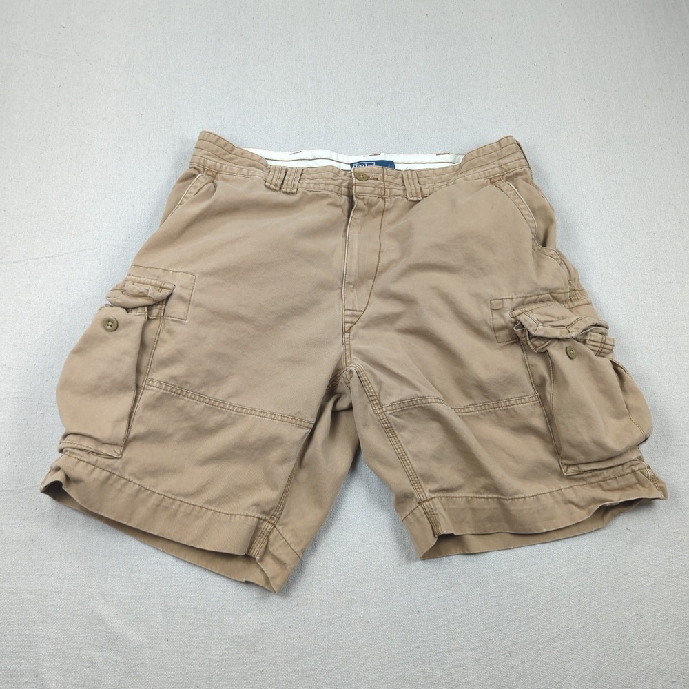Polo Ralph Lauren Shorts Mens 38 Khaki Cargo Preppy Casual Utility